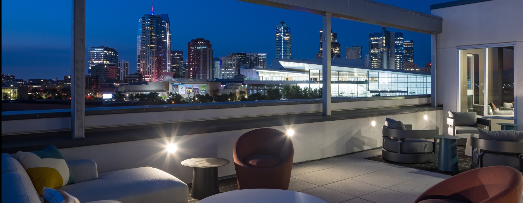 City Skyline with chairs 