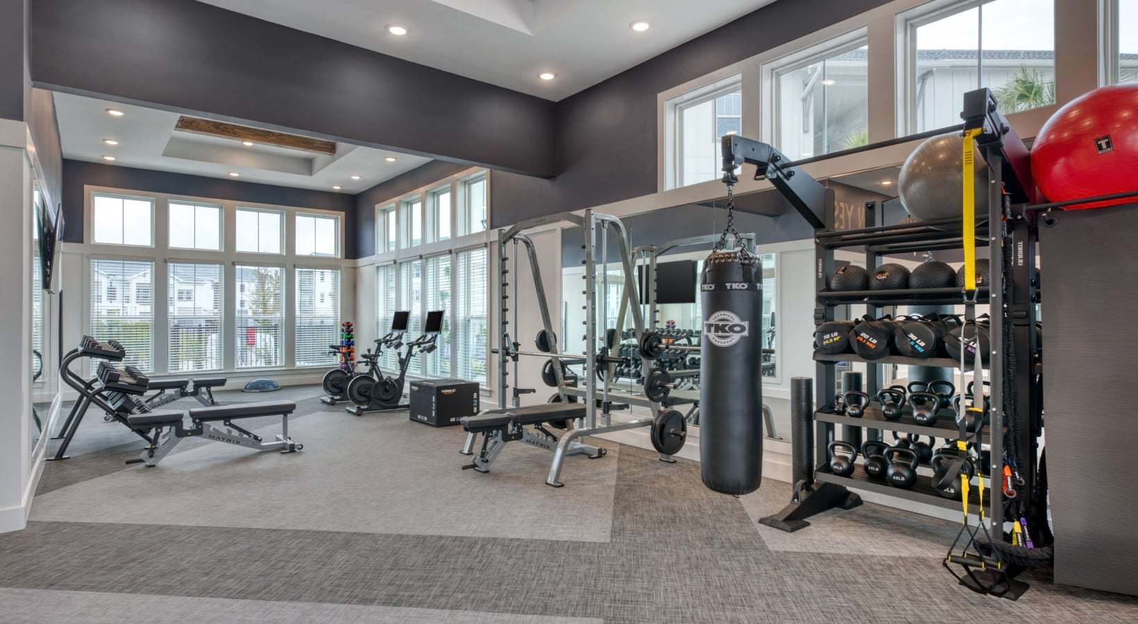 state-of-the-art fitness center with machines and fitness on-demand classes