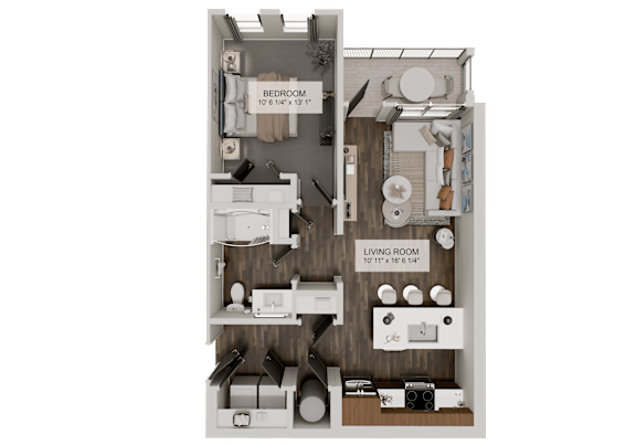 A1p Floor Plan at Heritage on Hover Apartments, Longmont, CO