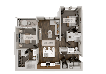 B1p Floor Plan at Heritage on Hover Apartments, Longmont