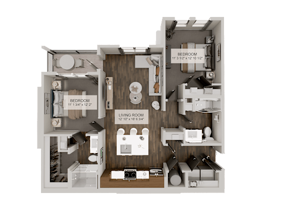 B1p Floor Plan at Heritage on Hover Apartments, Longmont