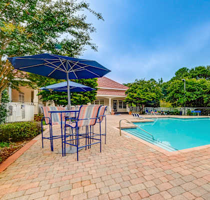 take a dip in the resort style pool