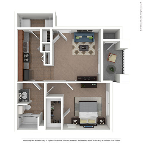 A diagram of a house layout with a living room, kitchen, and bathroom.