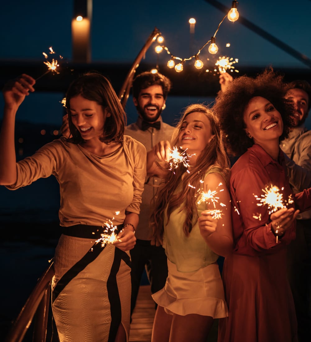 Residents enjoying a night out on city near Domus on the Boulevard in Mountain View, California