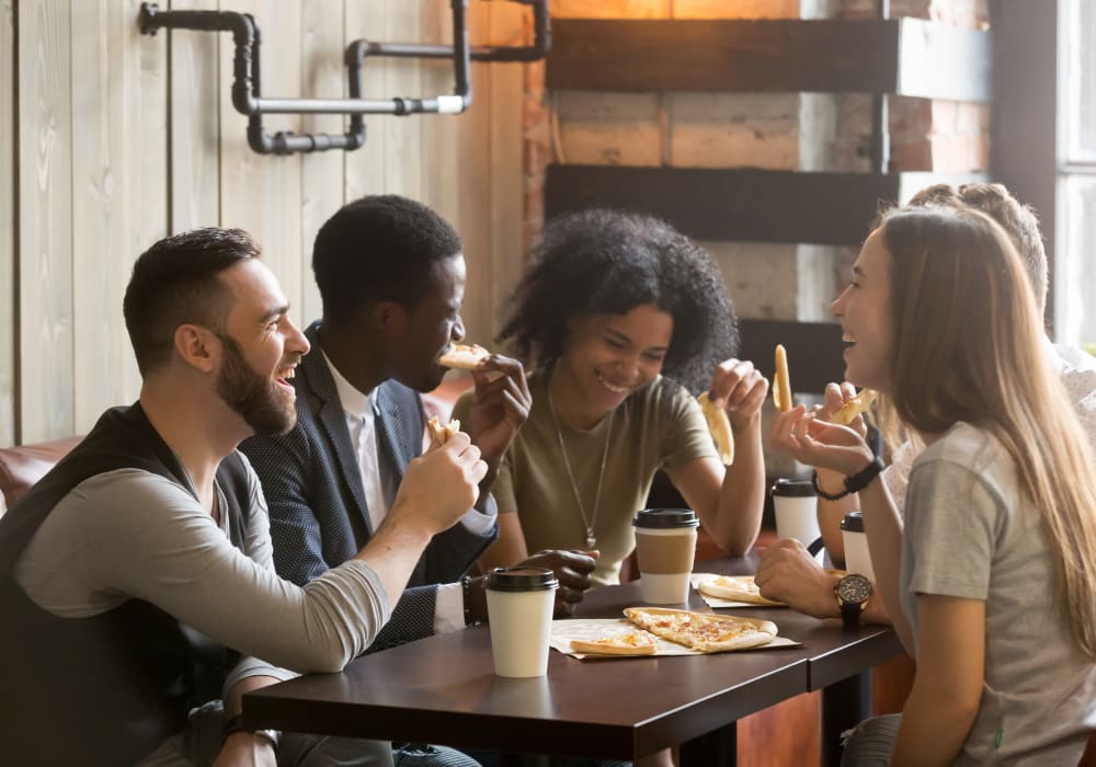Residents out for coffee and snacks at Domus on the Boulevard in Mountain View, California