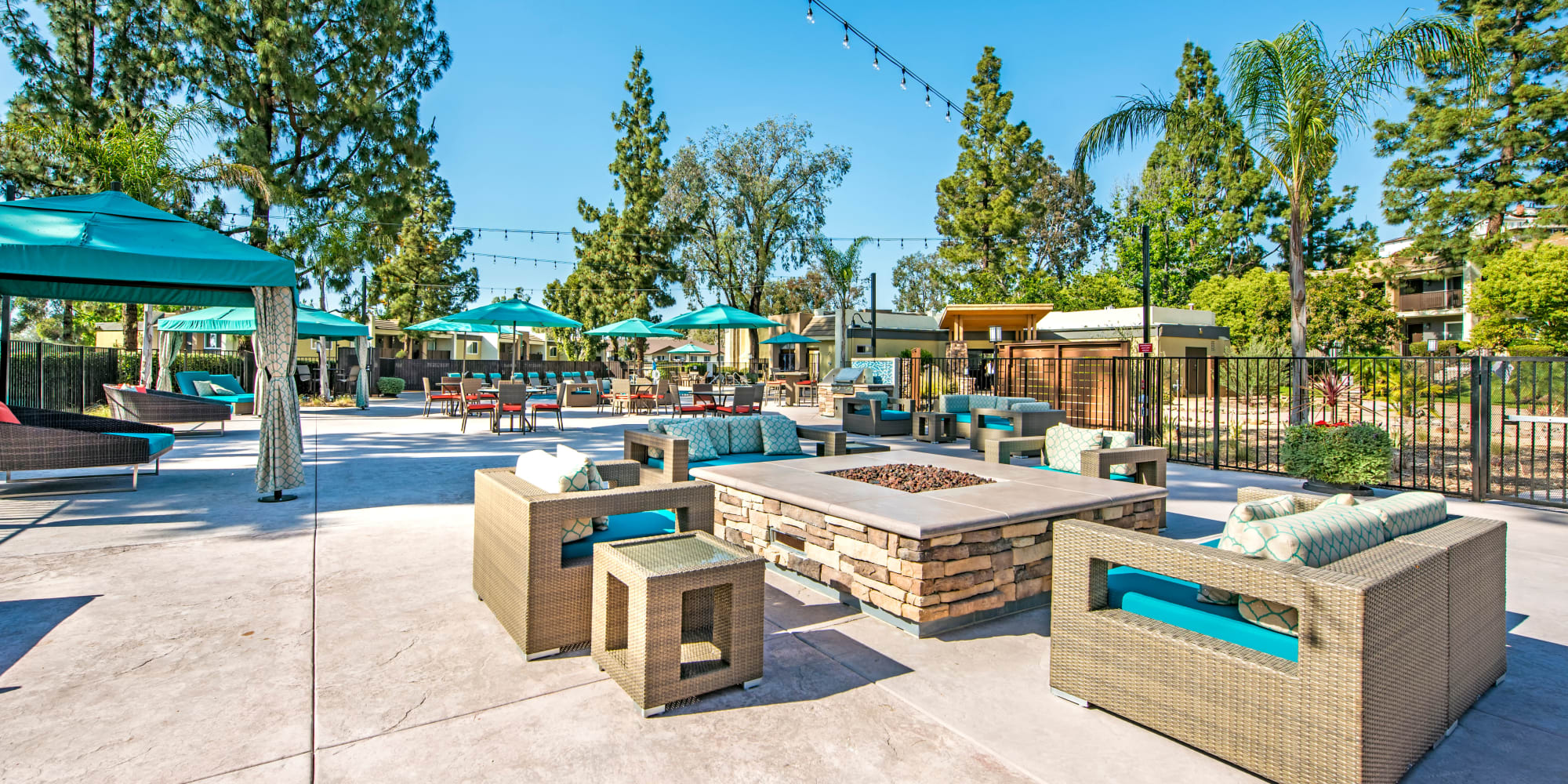 Outdoor seating area at Sofi Poway in Poway, California