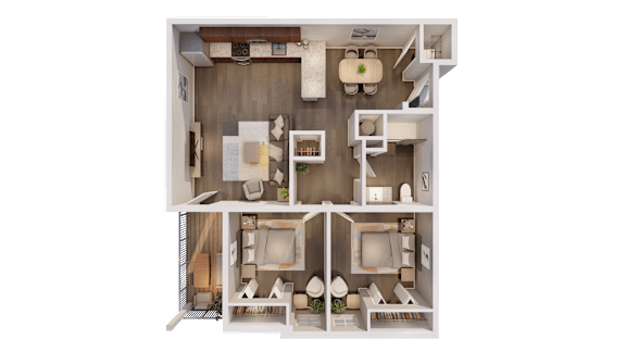 a bedroom floor plan of a 2100 sq ft apartment