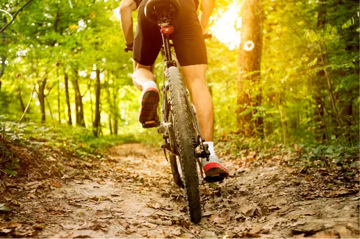 Man mountain biking