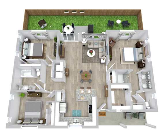 3 bed 2 bath floor plan at Avilla Railhead, Cleburne, TX 76033