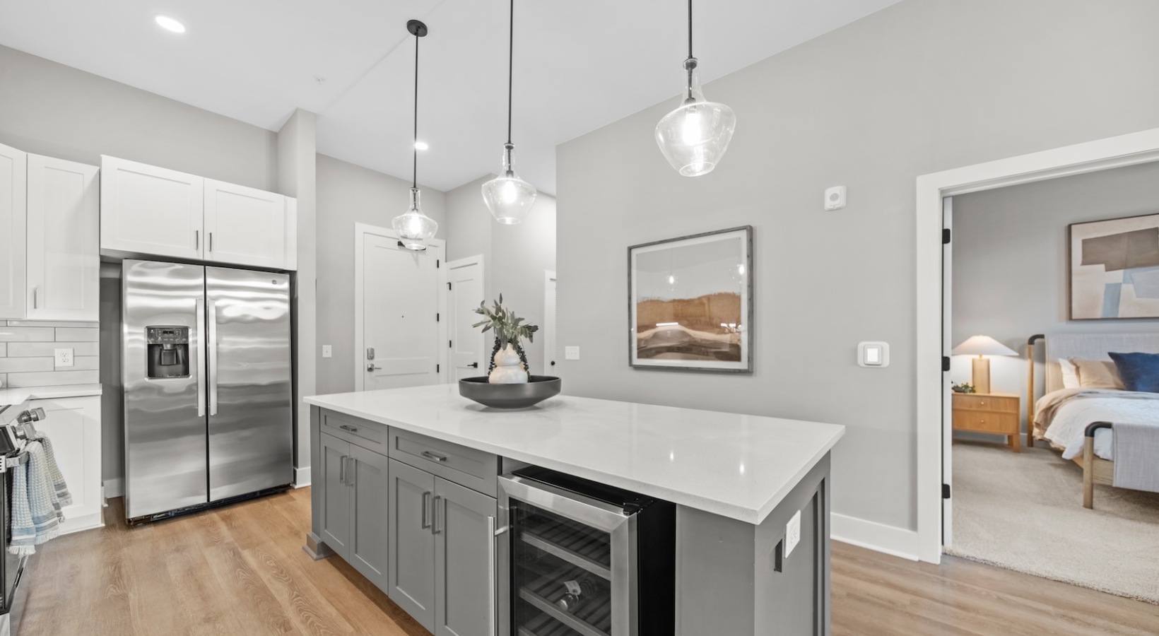 Well-lit kitchen with ample counter space