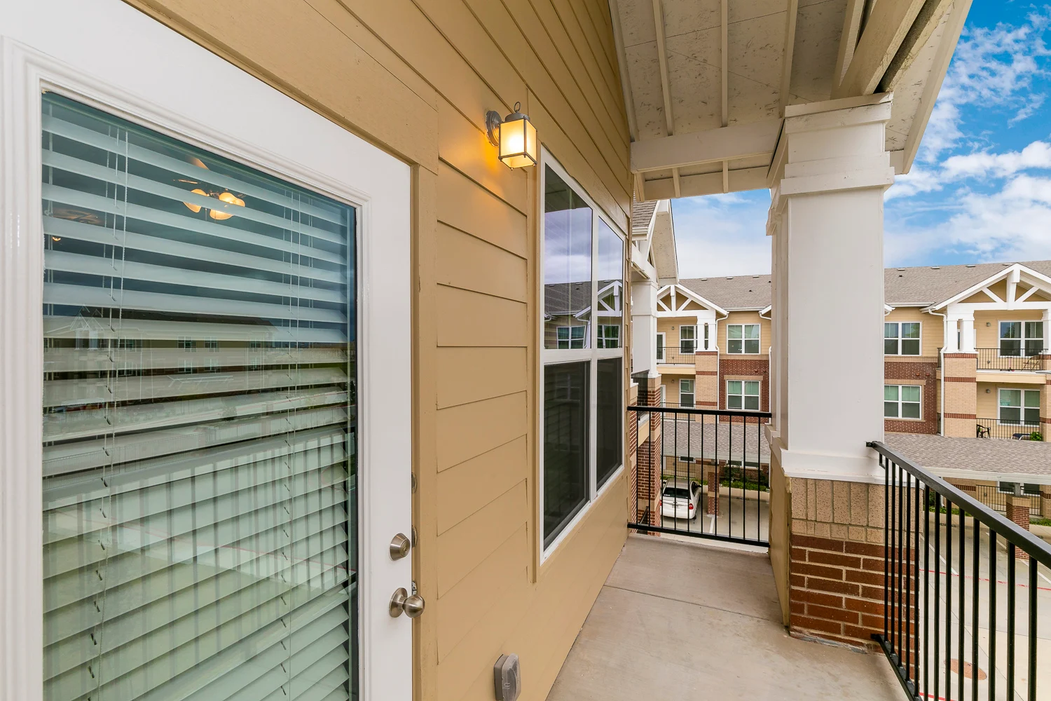 View of an apartment's balcony