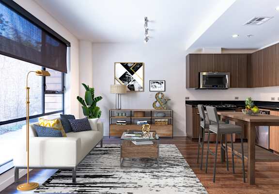 Open Living Room at Misora Apartments, San Jose, California