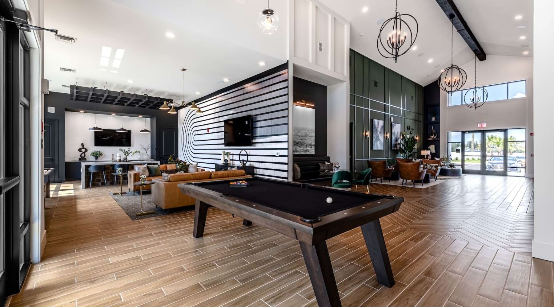 lounge with wooden decor