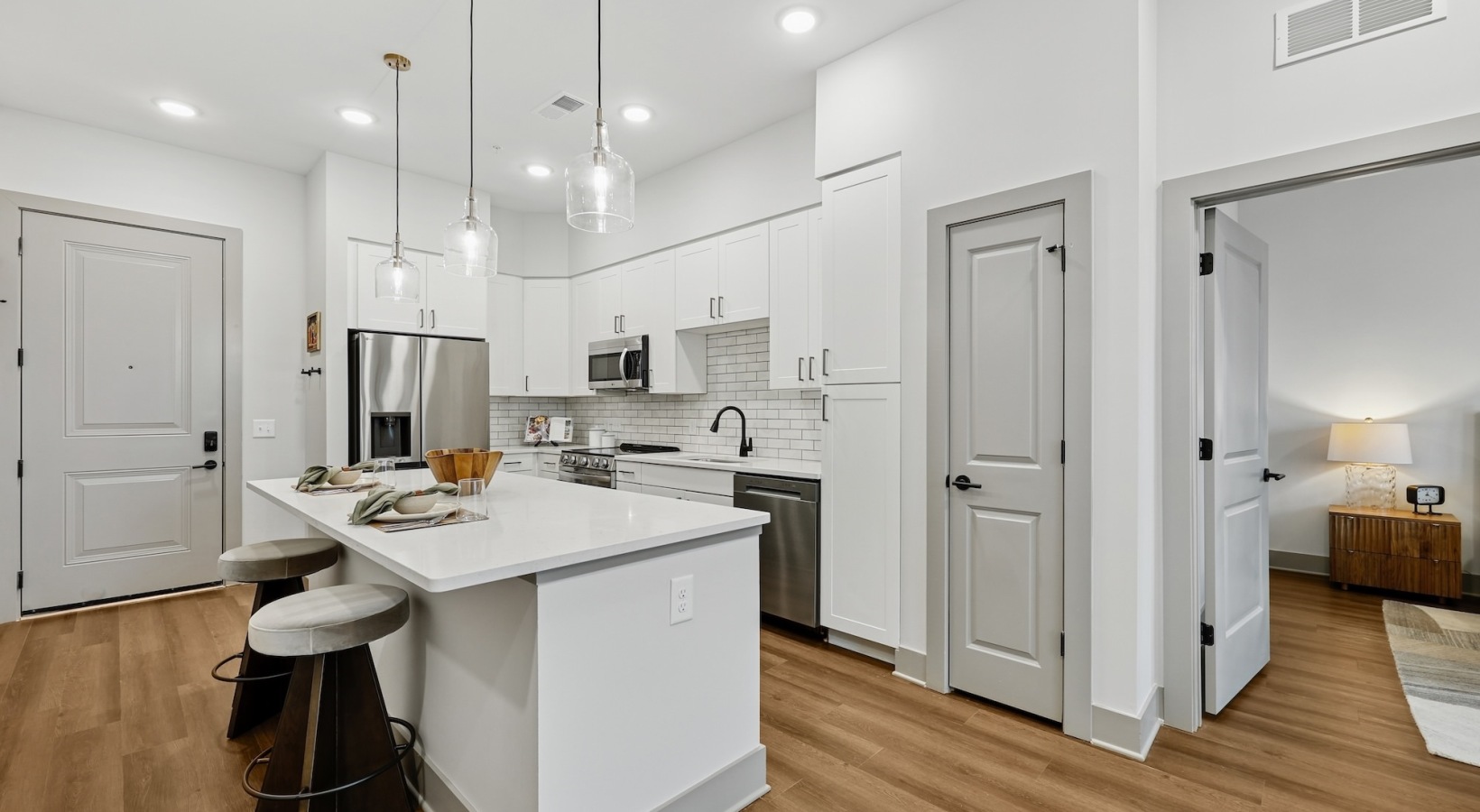 well lit kitchen