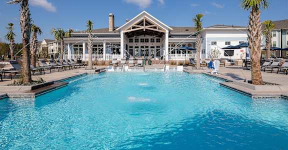 Pool view at Elevate at Brighton Park, Summerville, SC