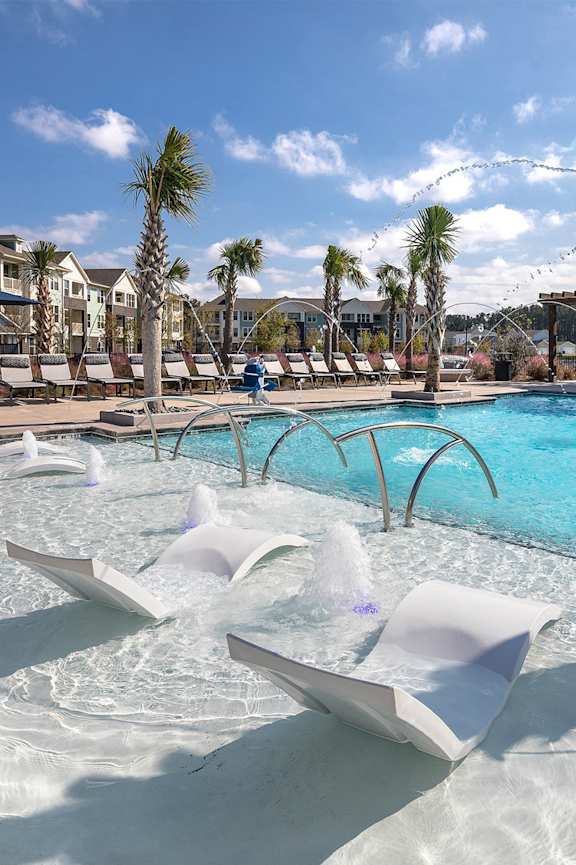 Pool Side Relaxing Area at Elevate at Brighton Park, South Carolina