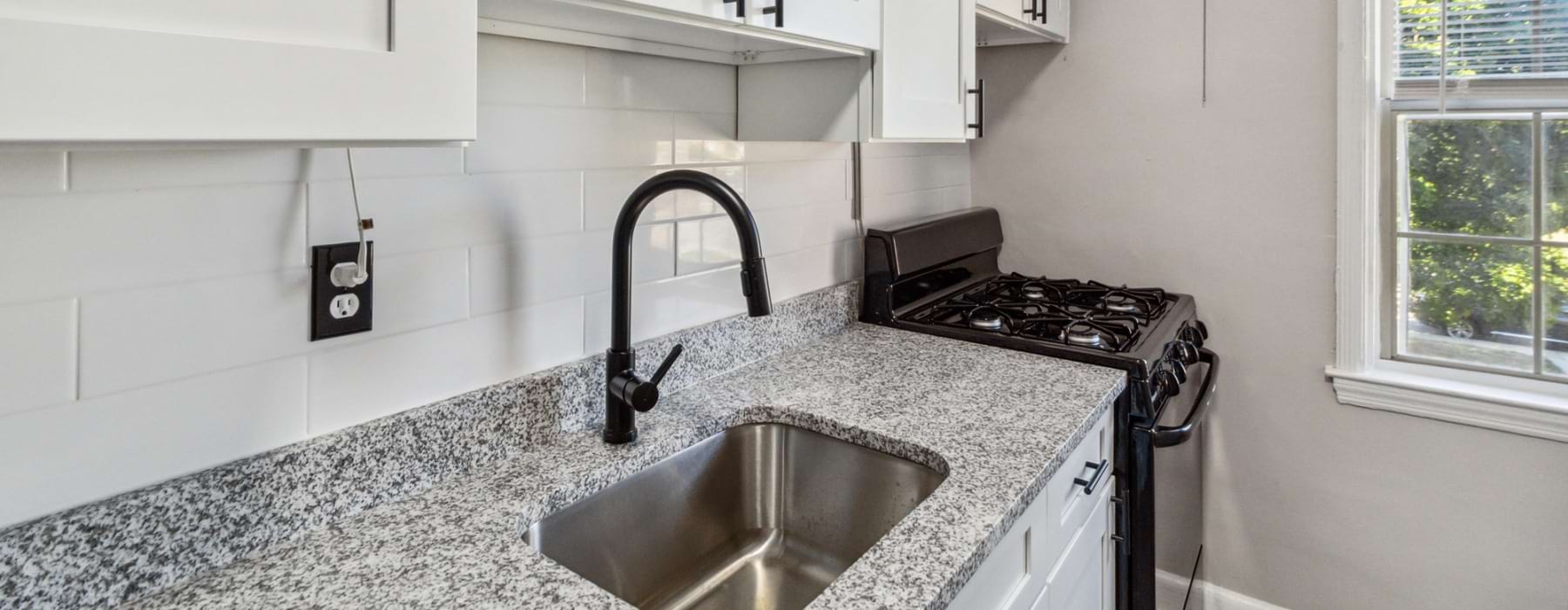 Well-lit kitchen with ample counter space