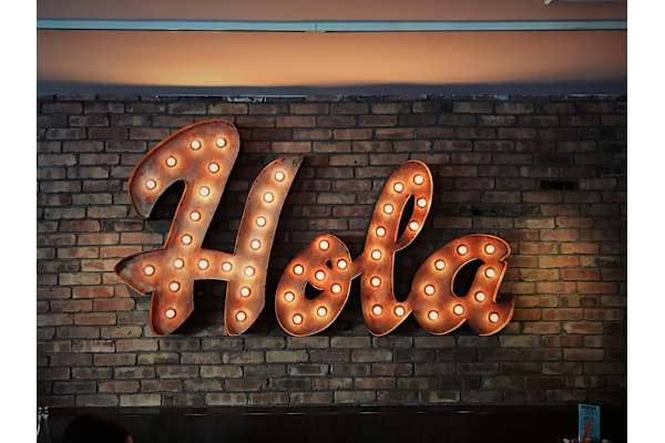 Hola sign at Avia Apartments at Reedy Creek, Kissimmee