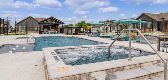Resort-Style Pool & Hot Tub at Avilla Rio Oaks, Liberty Hill, TX 78642