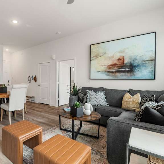Modern Living Room at Avilla Rio Oaks  Apartments, Liberty Hill, TX, 78642