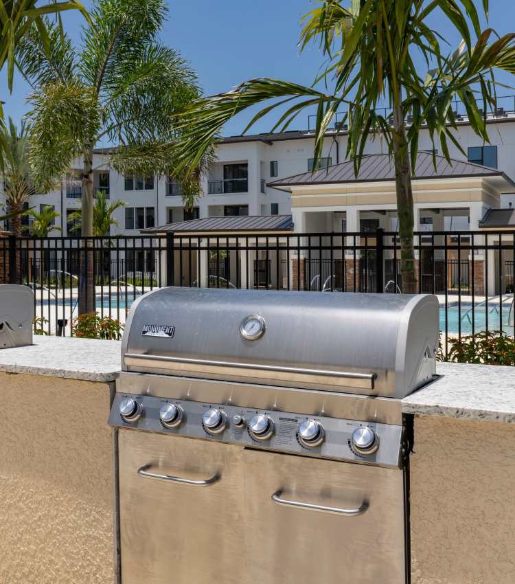 Grill by the pool at Avila in Oviedo, Florida