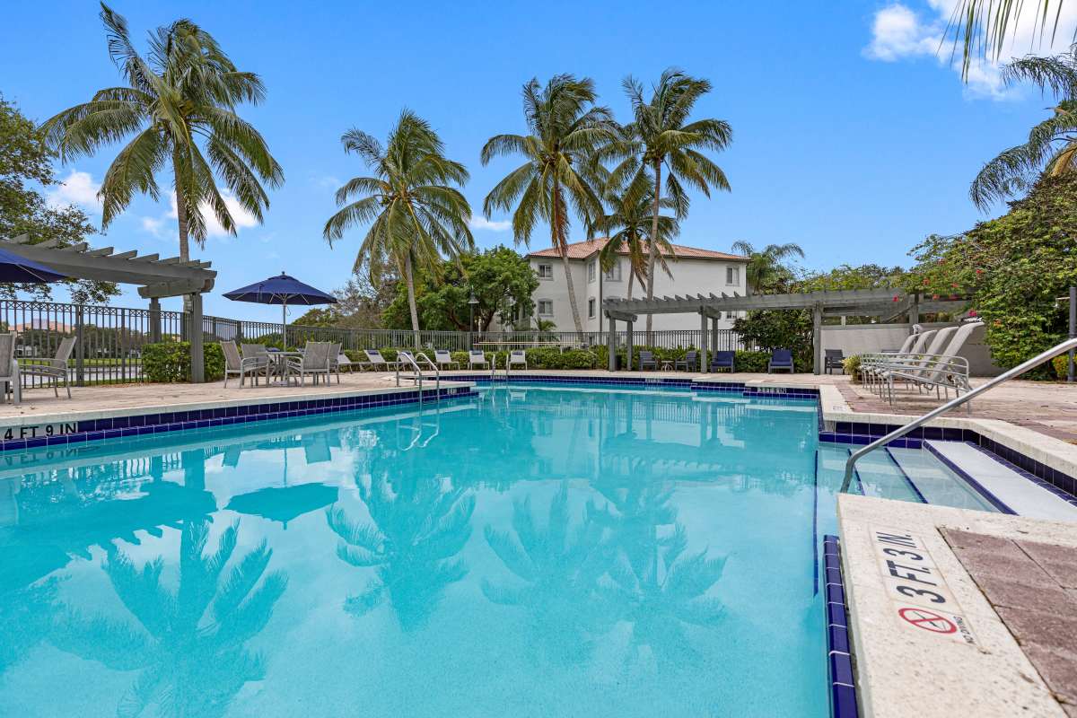 Serene swimming pool at The Allara Apartments, Boynton Beach, Florida
