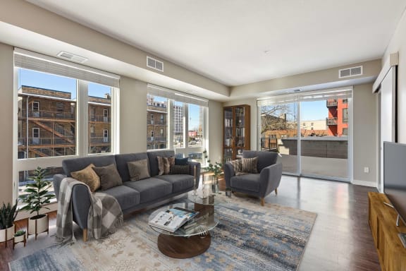 Large Living Area at Red 20 Apartments, Minnesota, 55413