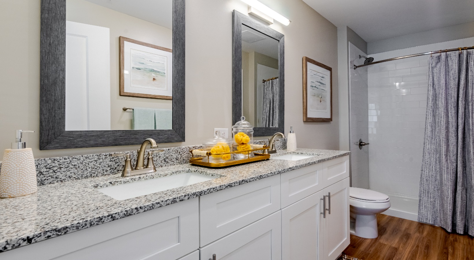 bathroom with dual vanity
