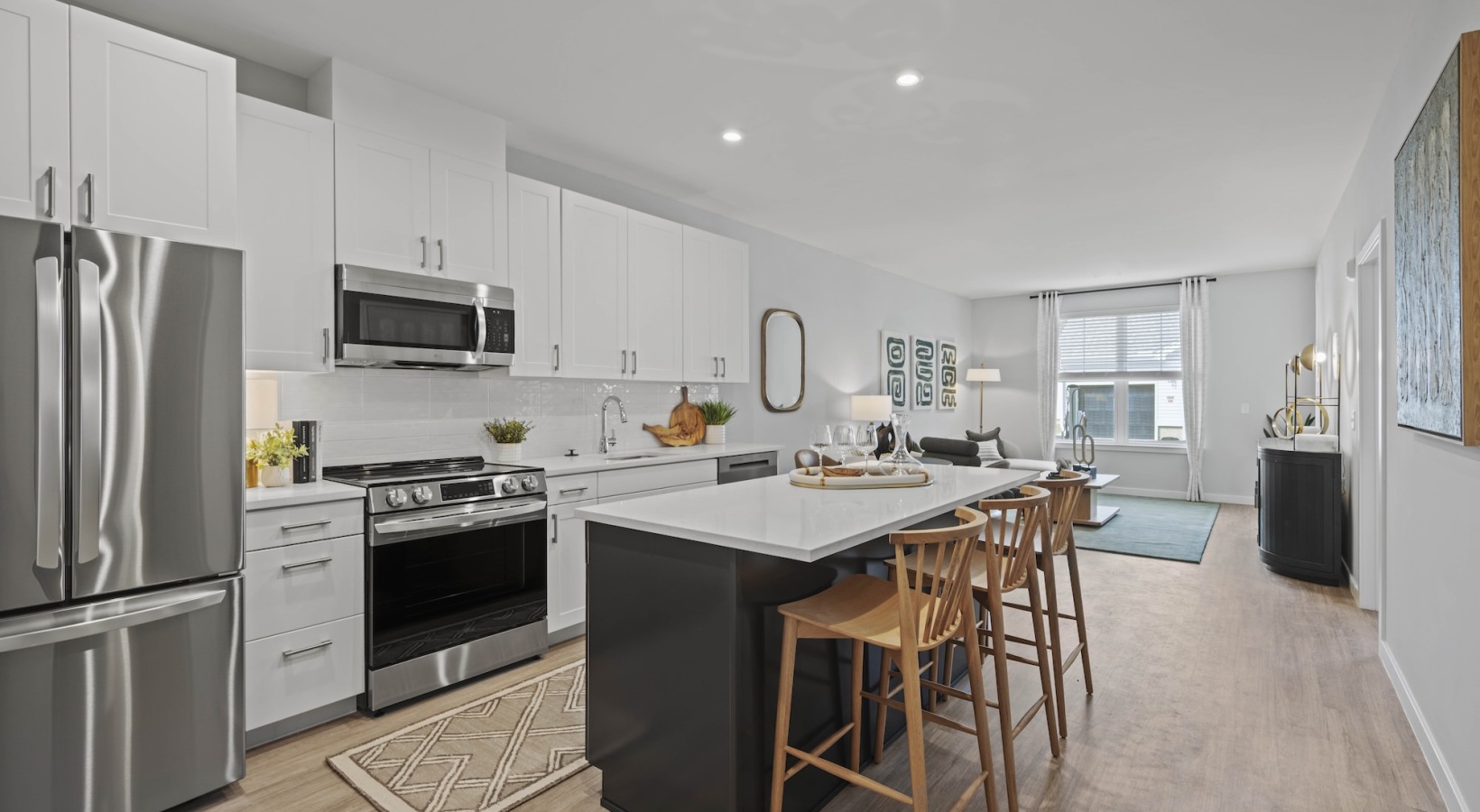 Well-lit kitchen with ample counter space