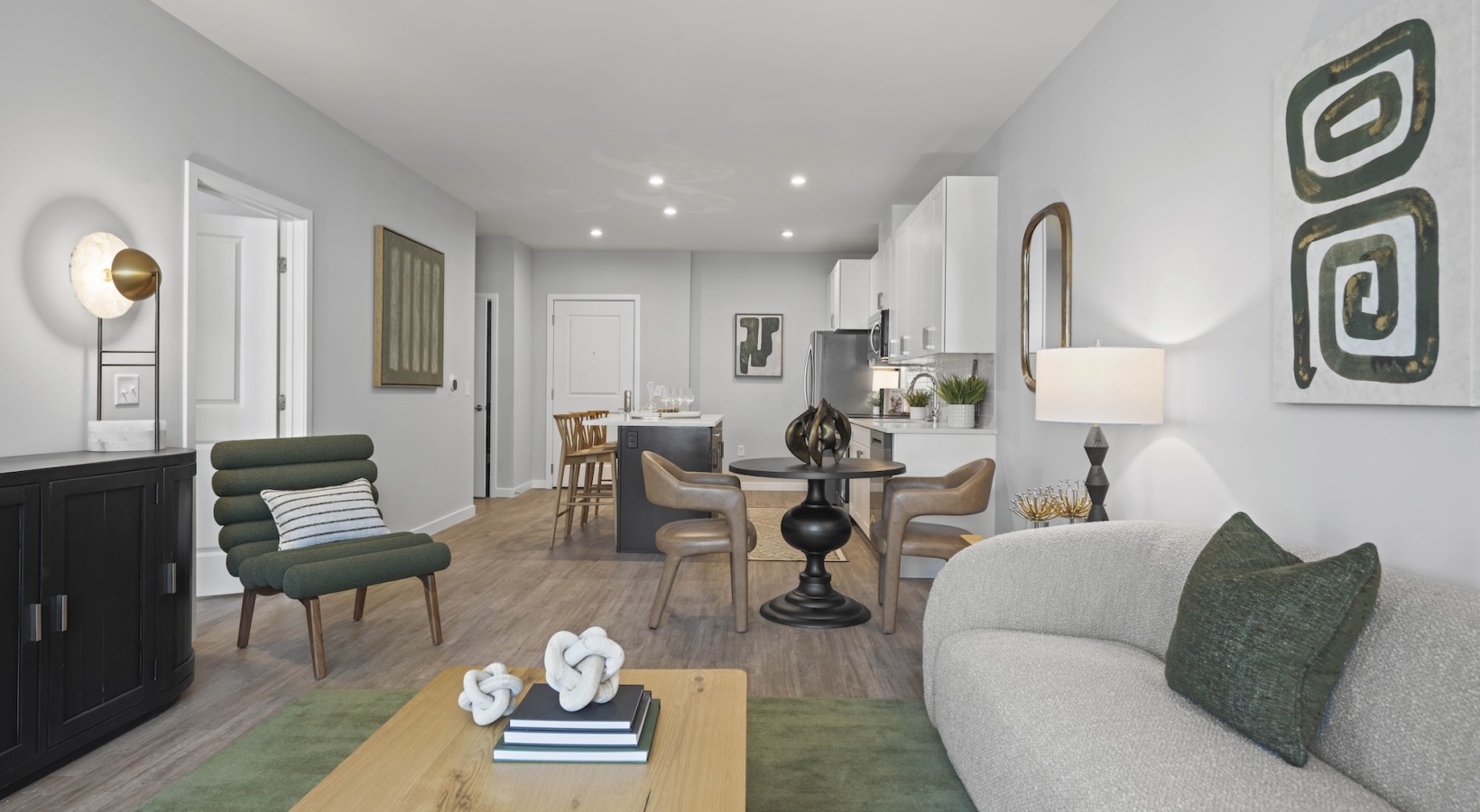 Open space living area with natural lighting