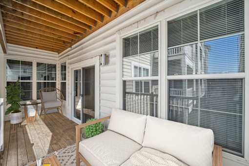 patio space with table at MetroPlace at Town Center, Maryland