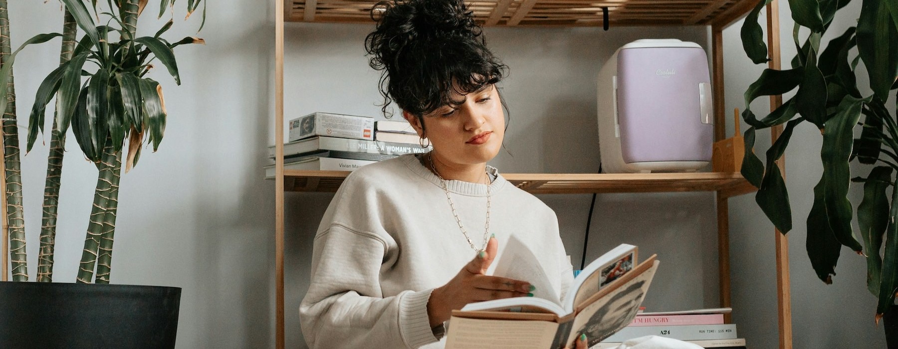 a person reading a book