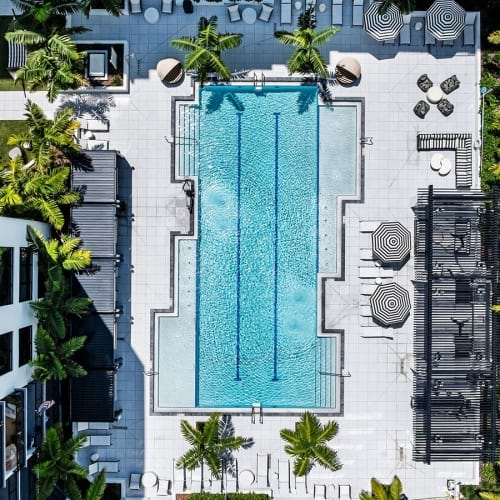 overhead shot of pool area