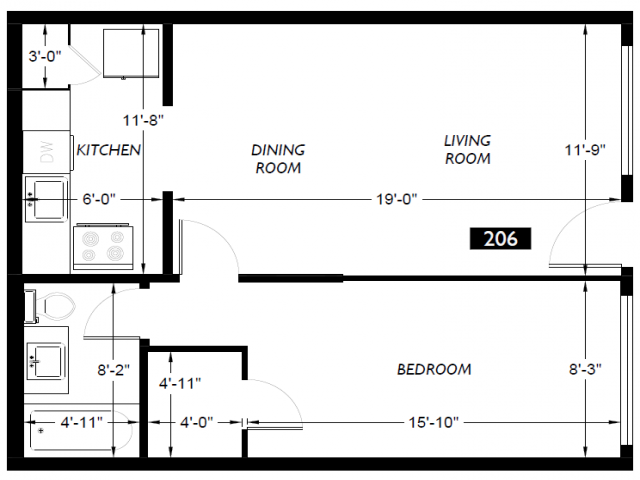 1 Bedroom 1 Bathroom
