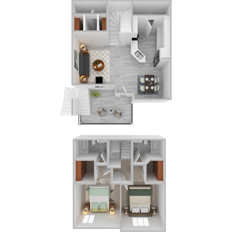 Plan C- 2 bed 2.5 bath Thumbnail