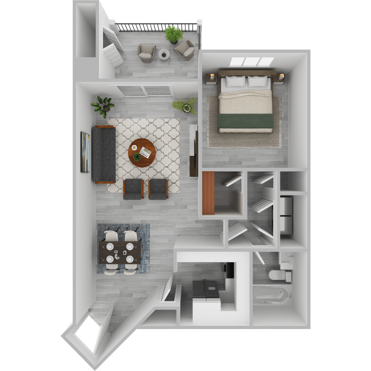 Plan G- 1 bed 1bath Thumbnail