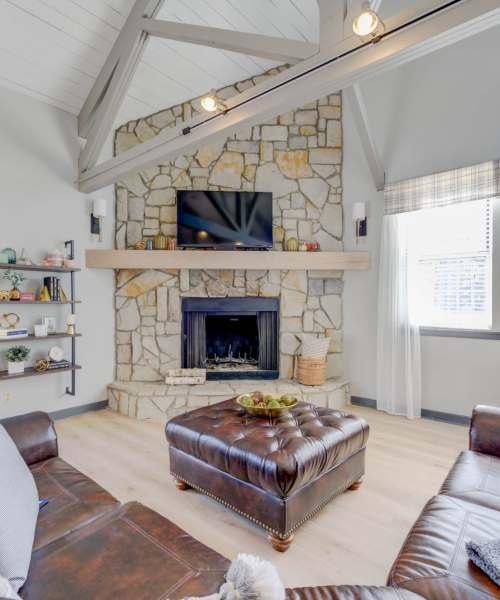 Fireplace at Bonhomme Village in Olivette, Missouri