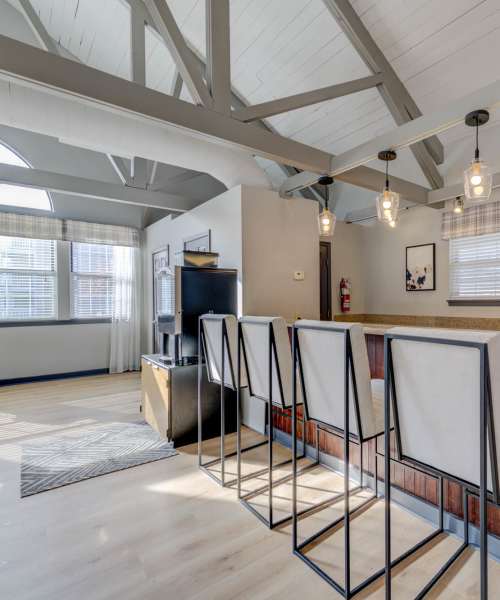 Clubhouse lounge at Bonhomme Village in Olivette, Missouri