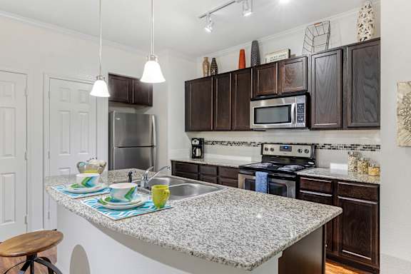 Modern kitchen at The Glover House Apartments, Washington, District of Columbia
