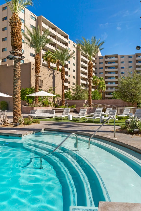 Pool Lounger at The Rays at Vegas Towers Apartments, Las Vegas, NV