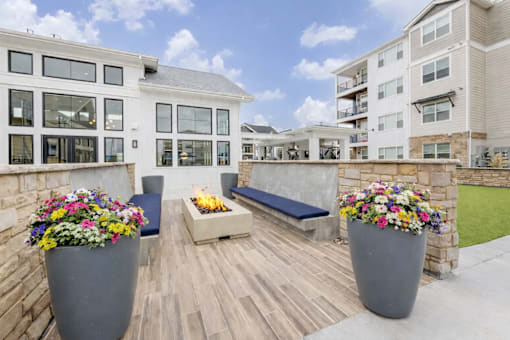 Modern Rooftop Patio at Momentum at First Creek, Denver, Colorado