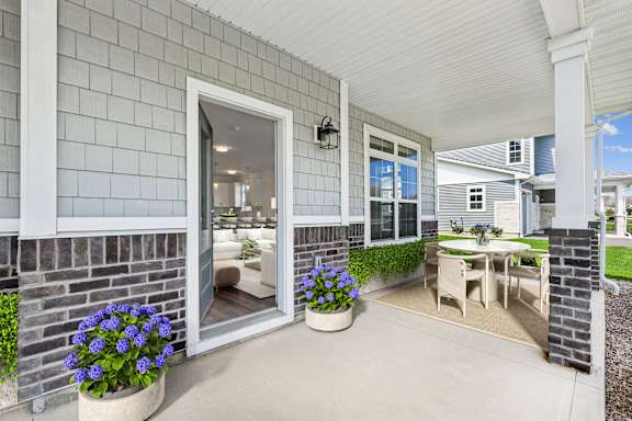 Private Balcony With Seating at The Arboretum Apartments, New York 11738