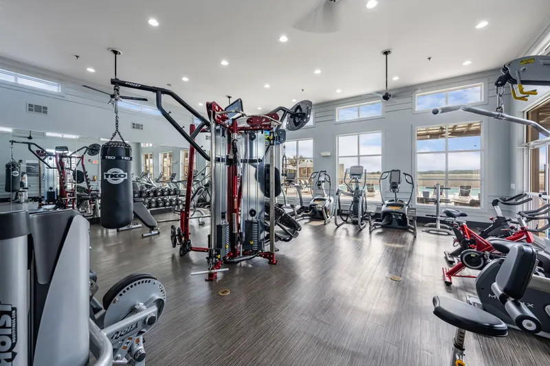 Fitness center with cardio and weight equipment