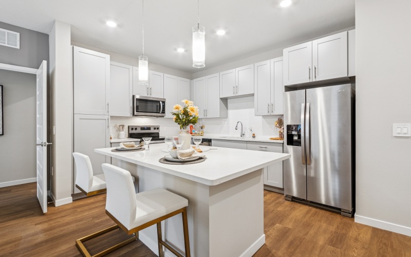 Well-lit kitchen with ample counter space