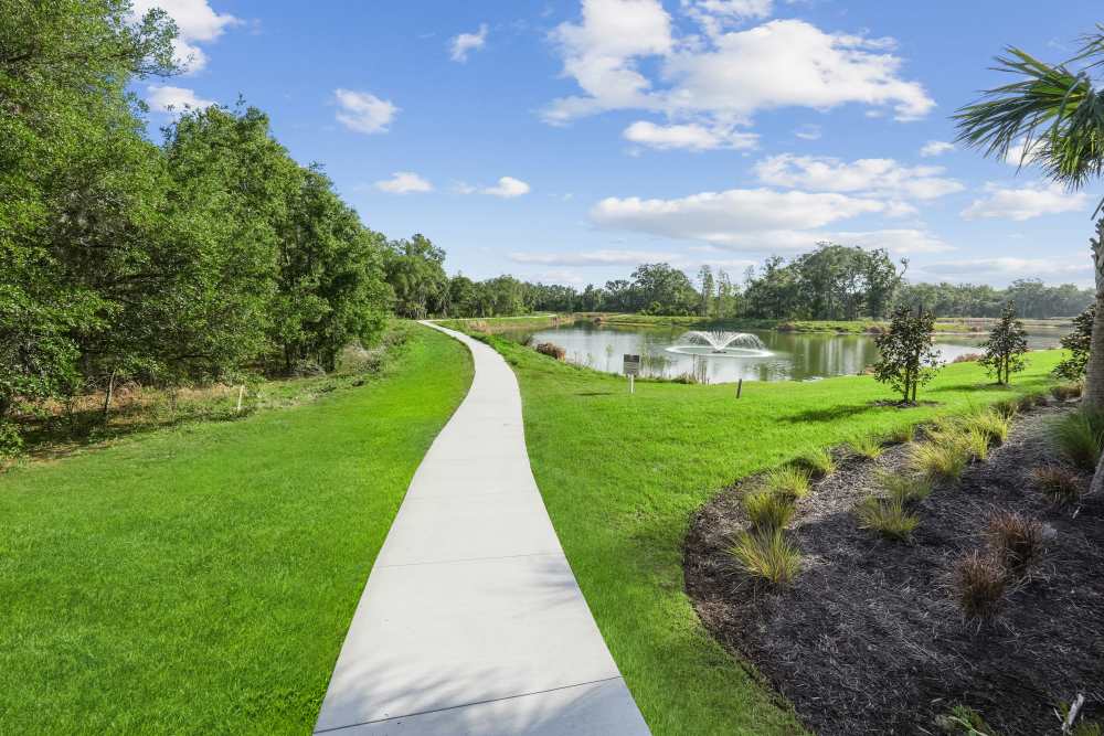 Pathway in the courtyard at Mosby Barclay West in Wilmington, North Carolina