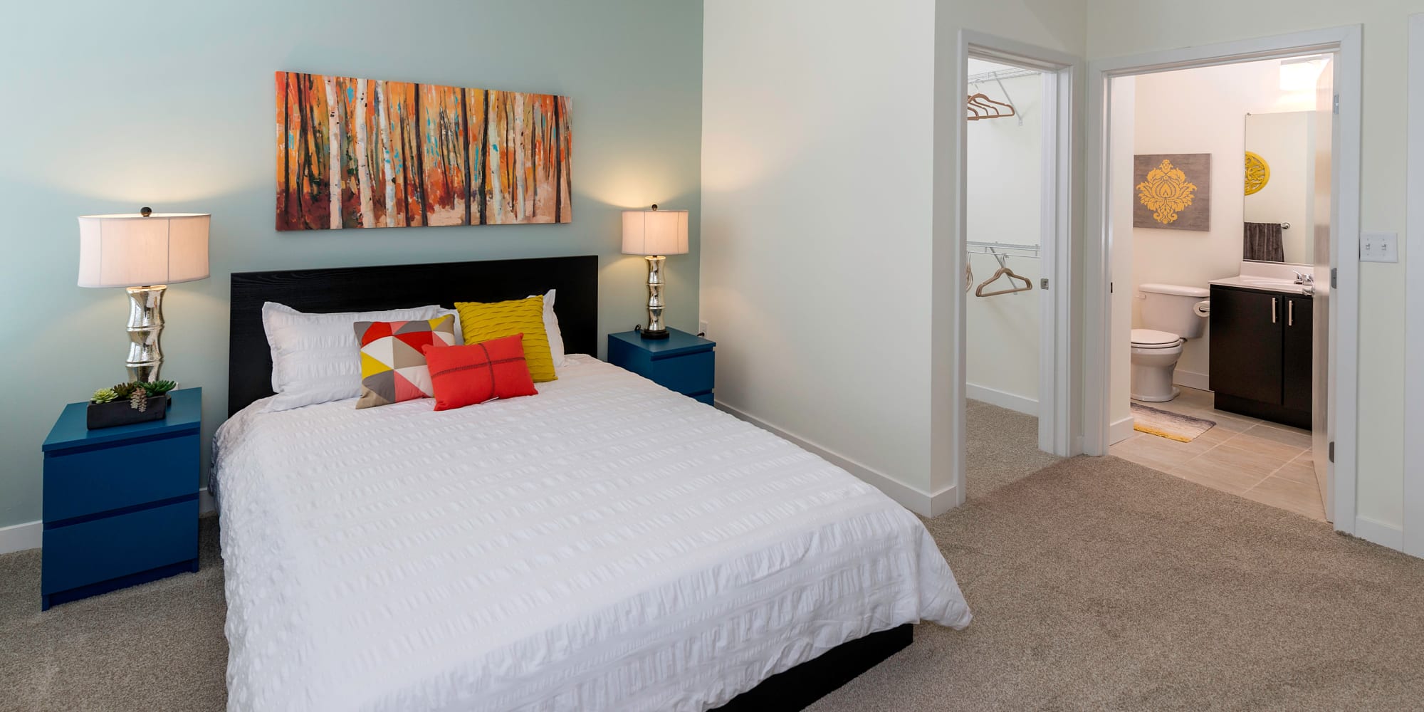 Bedroom with closet at Element at Ghent in Norfolk, Virginia