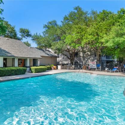 Clean Blue Swimming Pool at Radius at the Domain Apartments, Austin, TX 78758
