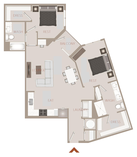 2 Bed 2 Bath