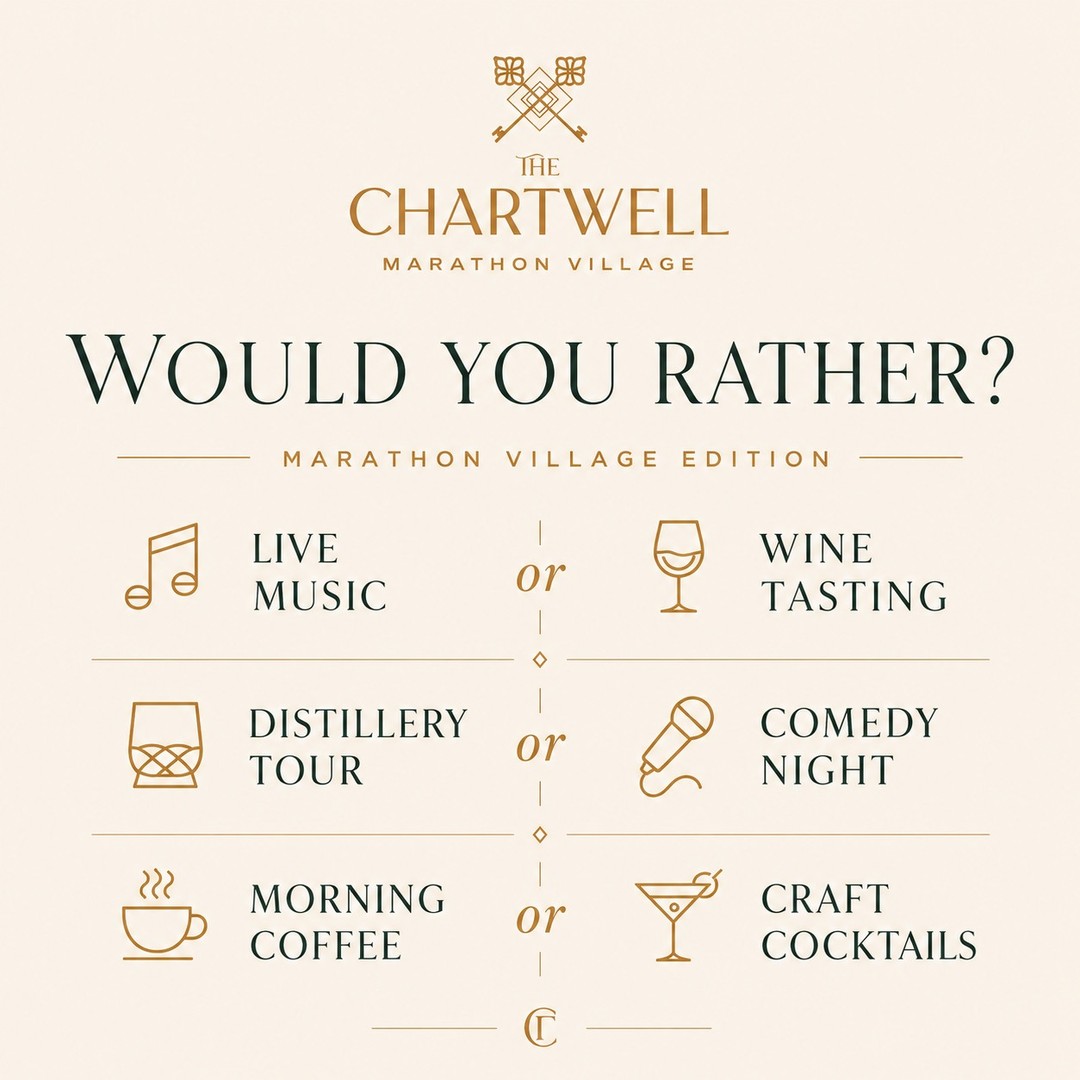 Would you rather: Marathon Village edition ✨  Live music or wine tasting? Distillery tour or comedy night? Morning coffee or craft cocktails?  Drop your picks in the comments — we want to know your perfect neighborhood vibe. 👇  #TheChartwell #MarathonVillage #WouldYouRather #NashvilleLiving #NashvilleApartments #Nashville #ExploreTheNeighborhood #MusicCity #RPMLiving