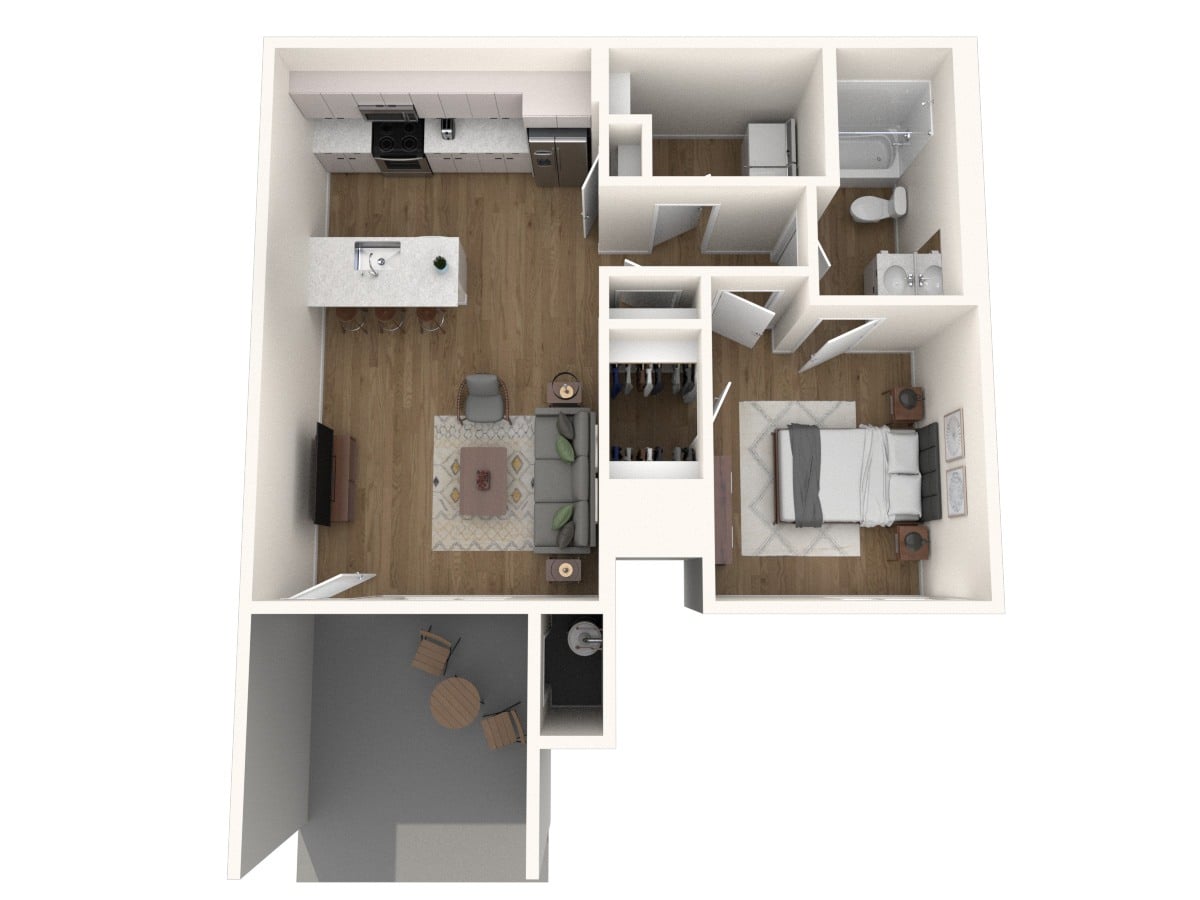 North Ridge Apartments in Las Vegas, Nevada One Bedroom Floor Plan